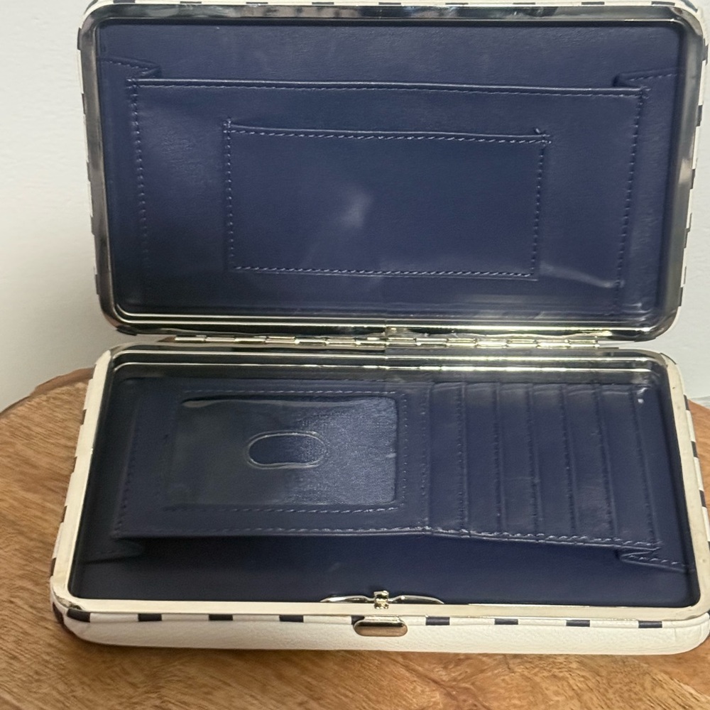 Navy and White Striped Wallet Clutch nwot